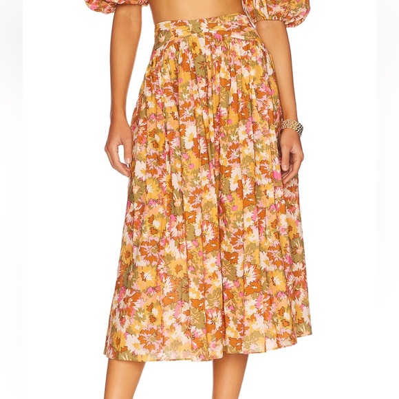 Zimmermann skirt in khaki multi floral - Picture 1 of 3